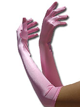 Long Satin Gloves - Light Pink